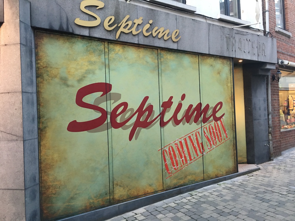 Impression grand format sur vitrine Septime