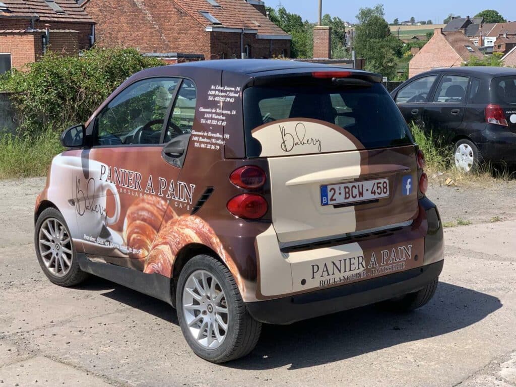 Covering publicitaire sur véhicule Panier à Pain